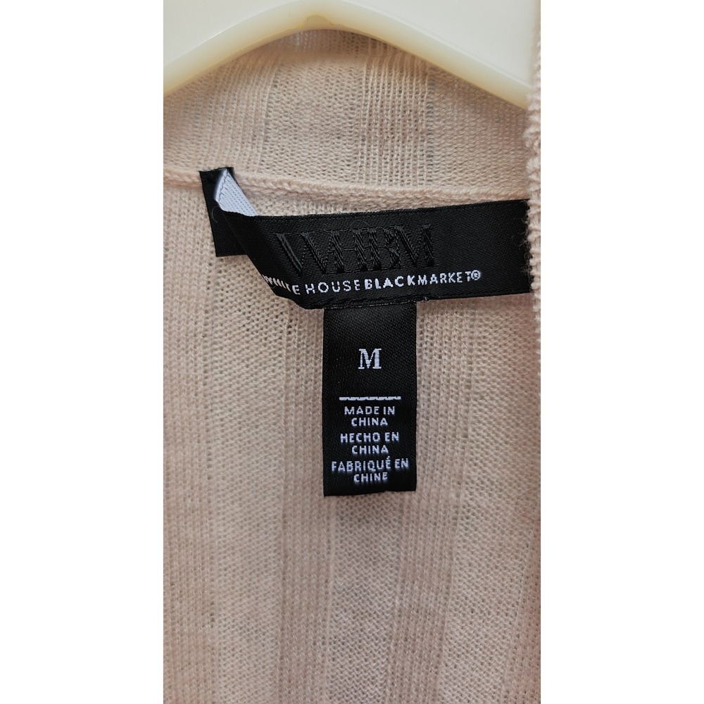 White House Black Market-Pink Roll Neck Ribbed Long Sleeve Top Size Medium - Picture 4 of 7